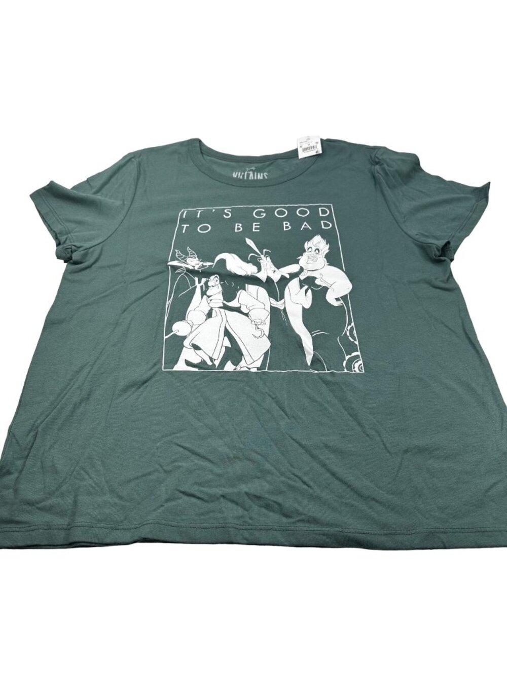 Disney Villains Women's Sz XXL It's Good To Be Bad Short Sleeve Tee Shirt Green